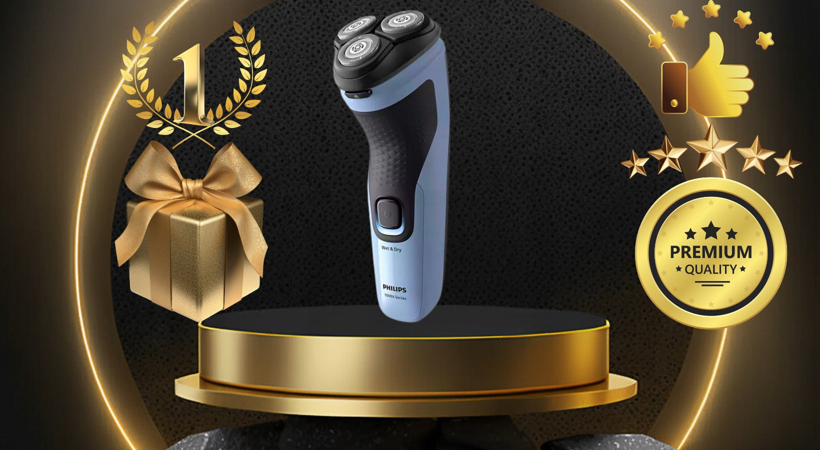 WIRELESS MEN'S BEARD SHAVER PHILIPS WATERPROOF +FREEBIE Brand Philips