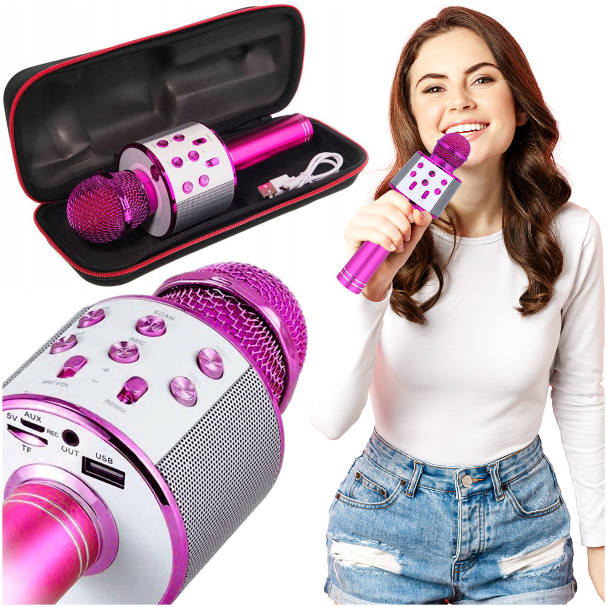 WIRELESS MICROPHONE FOR CHILDREN KARAOKE SPEAKERS BLUETOOTH PLAYER
