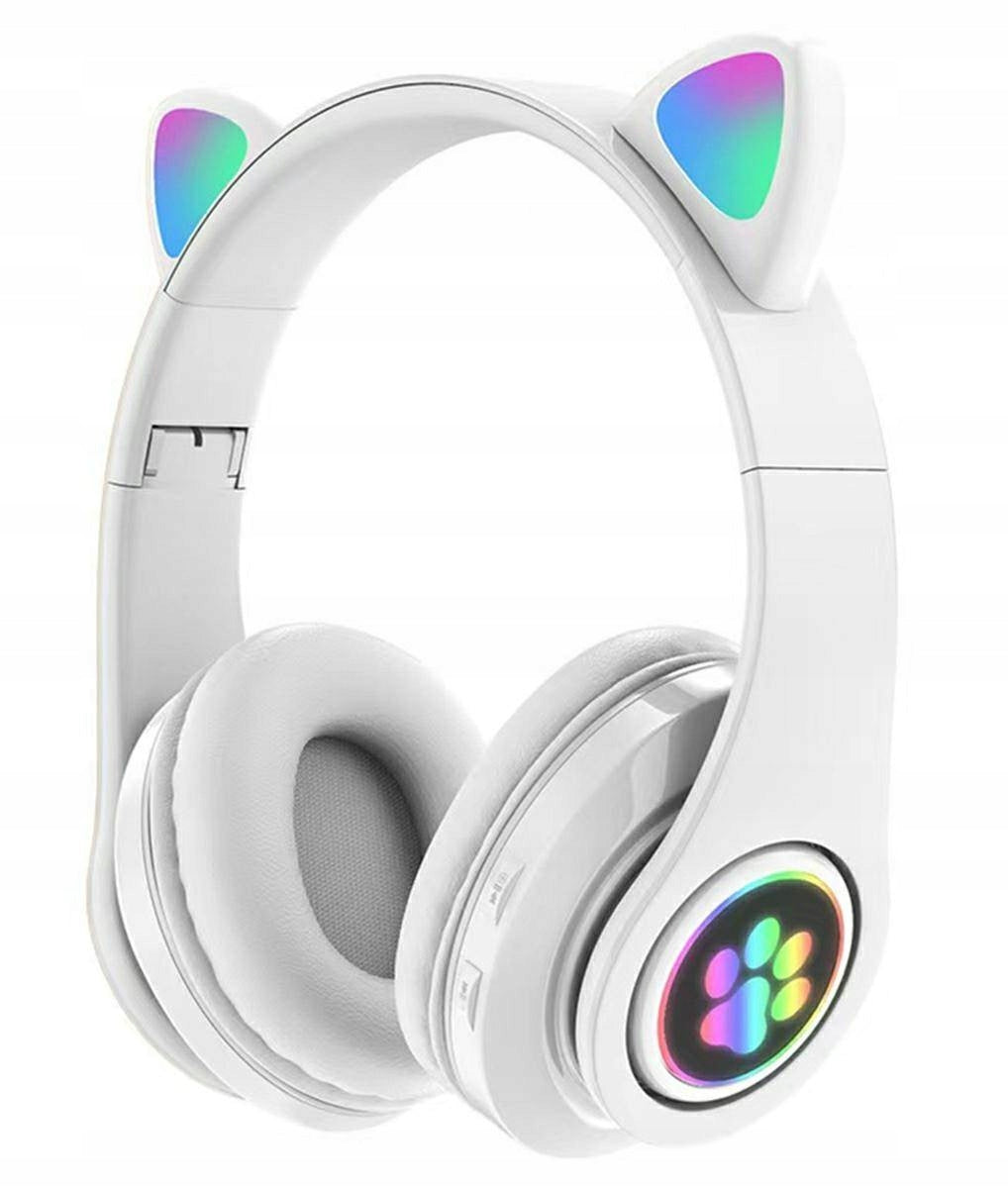 WIRELESS ON-EAR HEADPHONES BLUETOOTH LED CAT EARS RADIO Packaging status original
