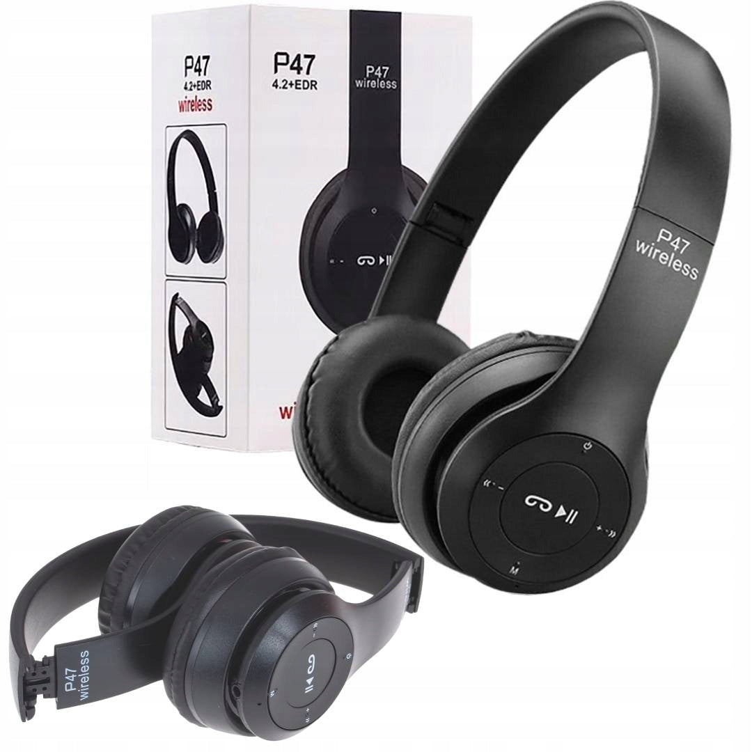 WIRELESS ON-EAR HEADPHONES BLUETOOTH P47 MP3 SPORTS GAMING FOLDING Brand Przydasie.pl