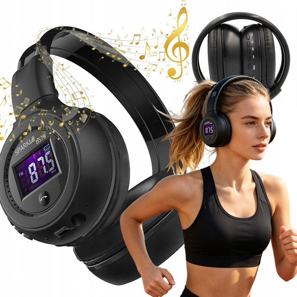 WIRELESS ON-EAR HEADPHONES FOR RUNNING COMPUTER PHONE TV RADIO