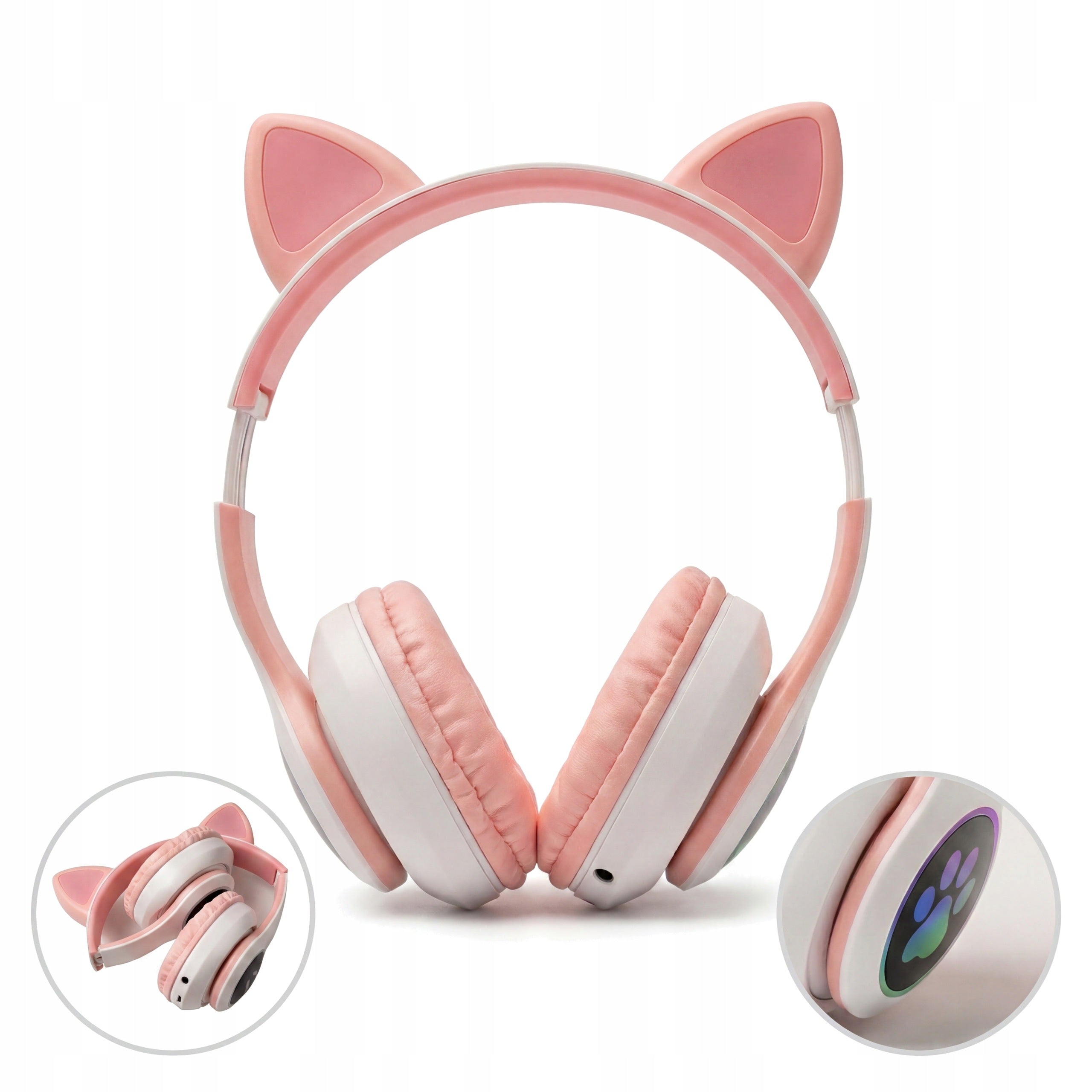 WIRELESS ON-EAR HEADPHONES WITH BLUETOOTH EARS CAT EARS FOR KIDS