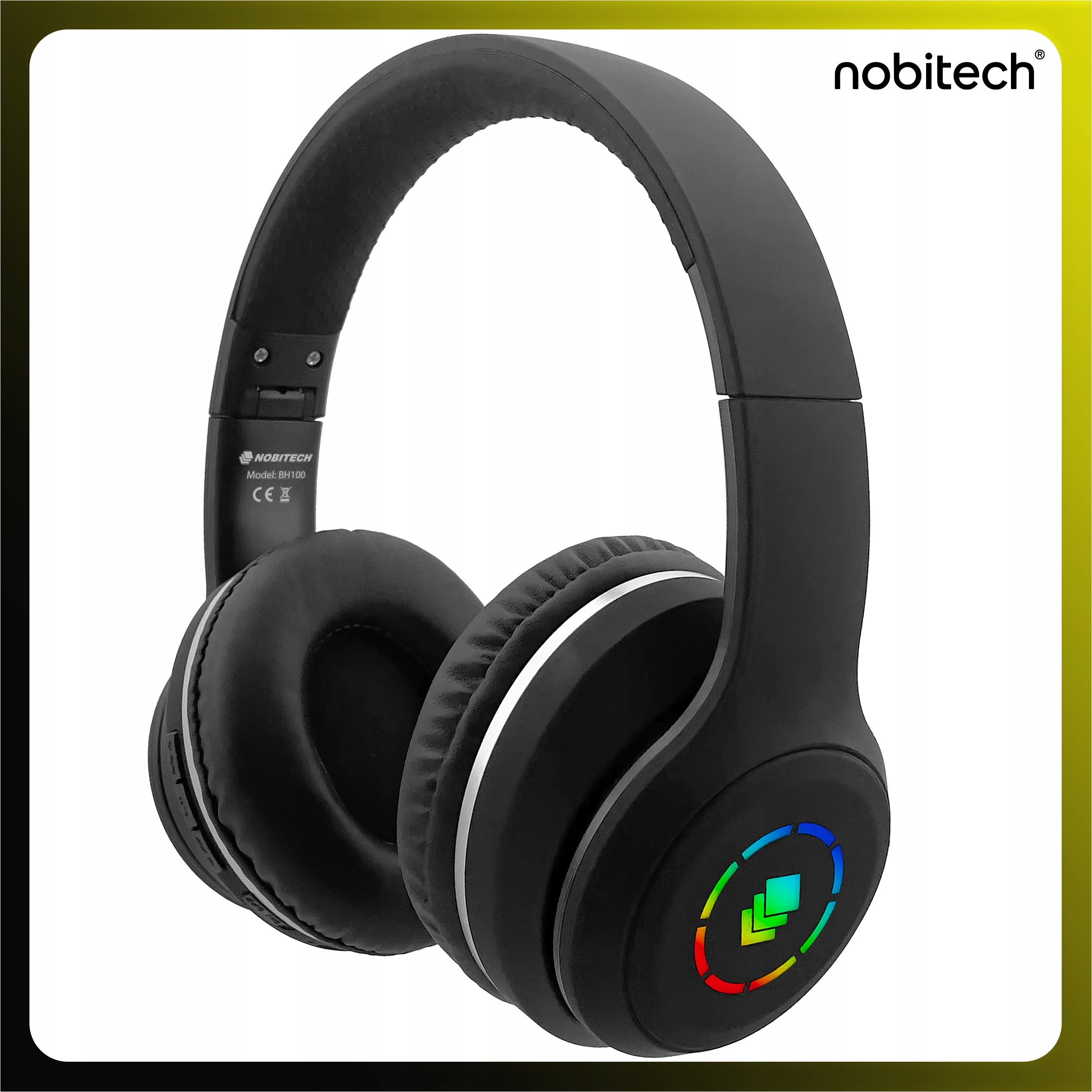 WIRELESS ON-EAR HEADPHONES WITH MICROPHONE BLUETOOTH LED RGB ADJUSTMENT Packaging status original