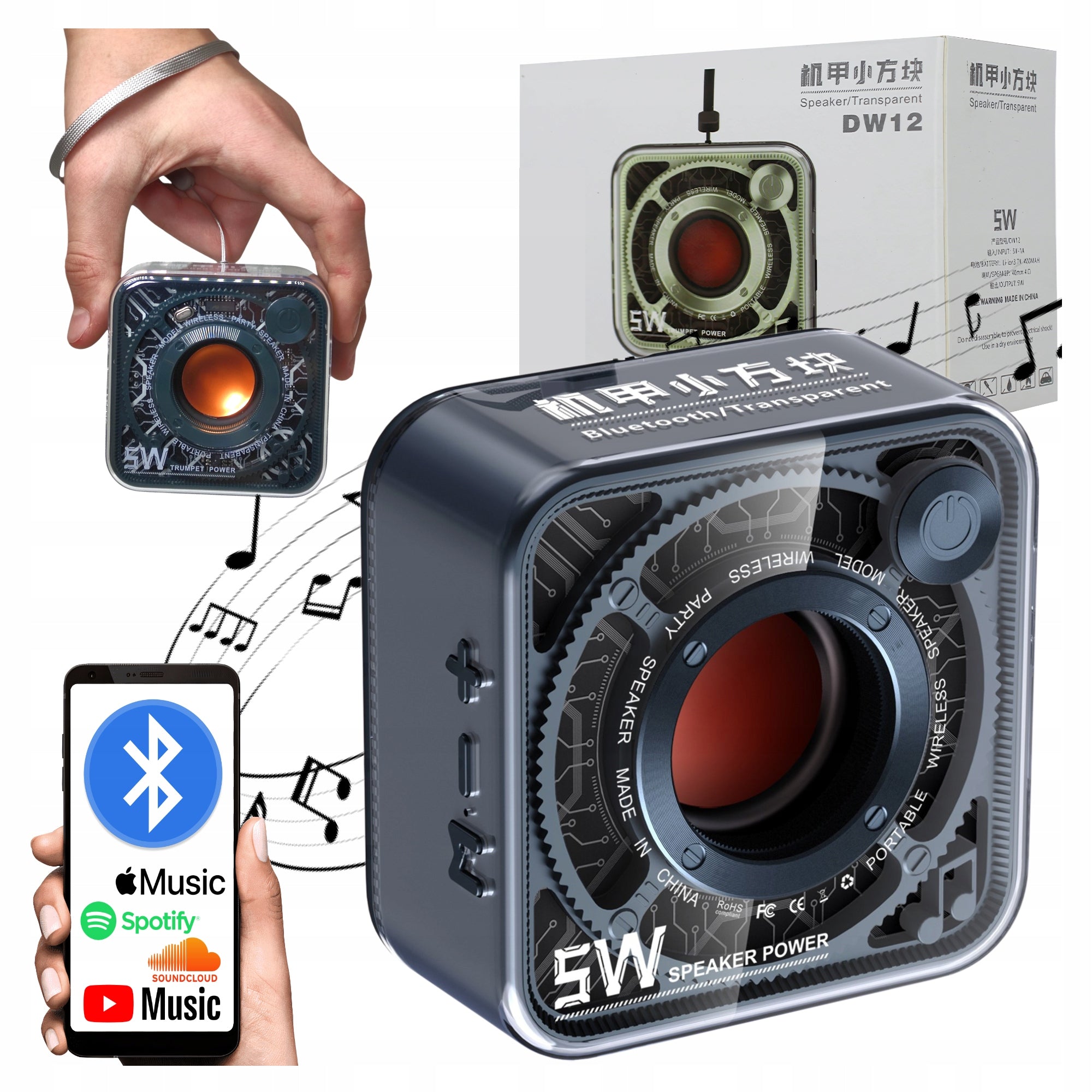 WIRELESS PORTABLE SPEAKER DW12 Mini BT 5W 4H FOR GIFT MOTORHOME WALK