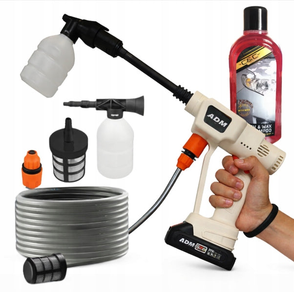 WIRELESS PRESSURE WASHER FOR CAR WASH BATTERY + SHAMPOO LIQUID