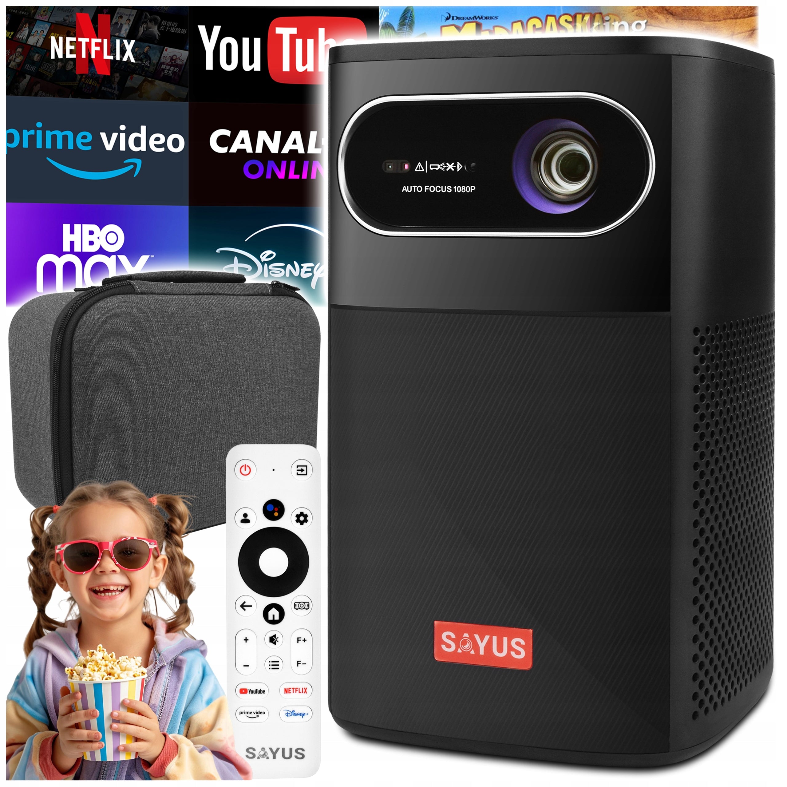 WIRELESS PROJECTOR DLP 4K SMART ANDROID GOOGLE TV WIFI 50000lm
