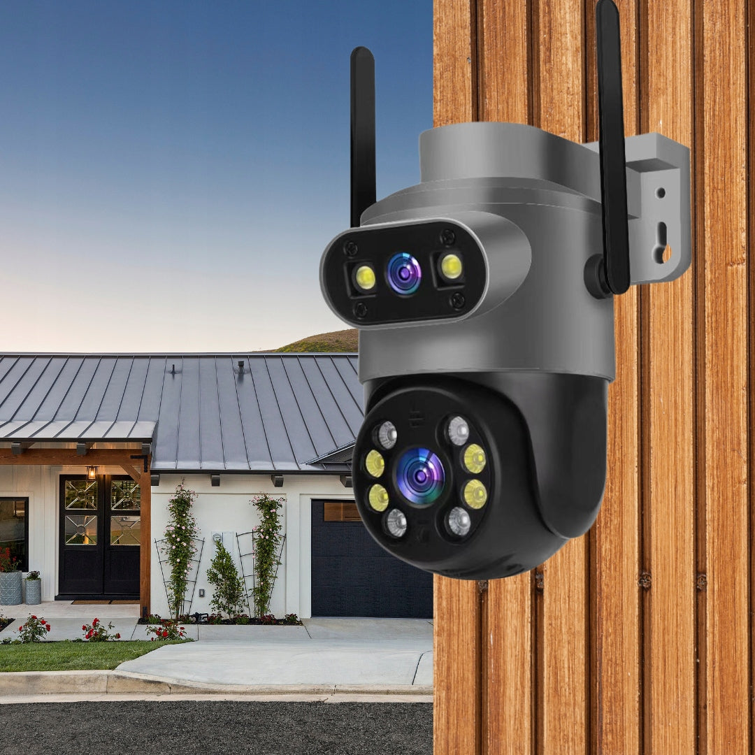 WIRELESS ROTATING WIFI CAMERA 8MPx ULTRA HD DUAL TWO UHD LENSES Packaging status original