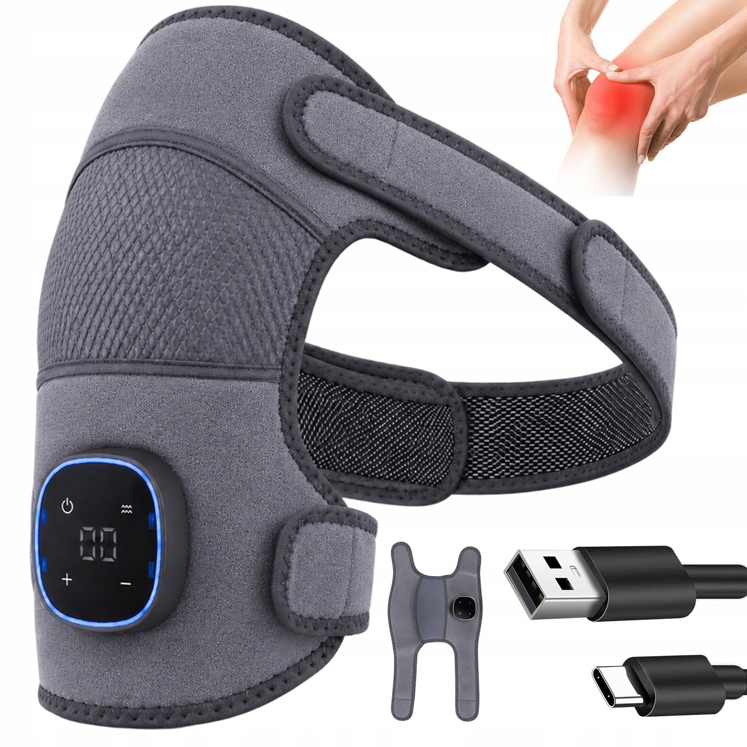 WIRELESS SHOULDER MASSAGER WITH ADJUSTABLE BREATHING MATERIAL SIZE