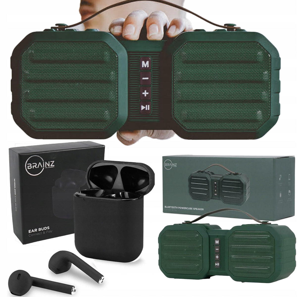 WIRELESS SPEAKER BLUETOOTH BASS CHARGE +WIRELESS HEADPHONES BLACK