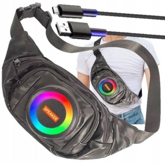 WIRELESS SPEAKER BLUTOOTH KIDNEY SACHET SHOULDER BAG WITH POWERBANK