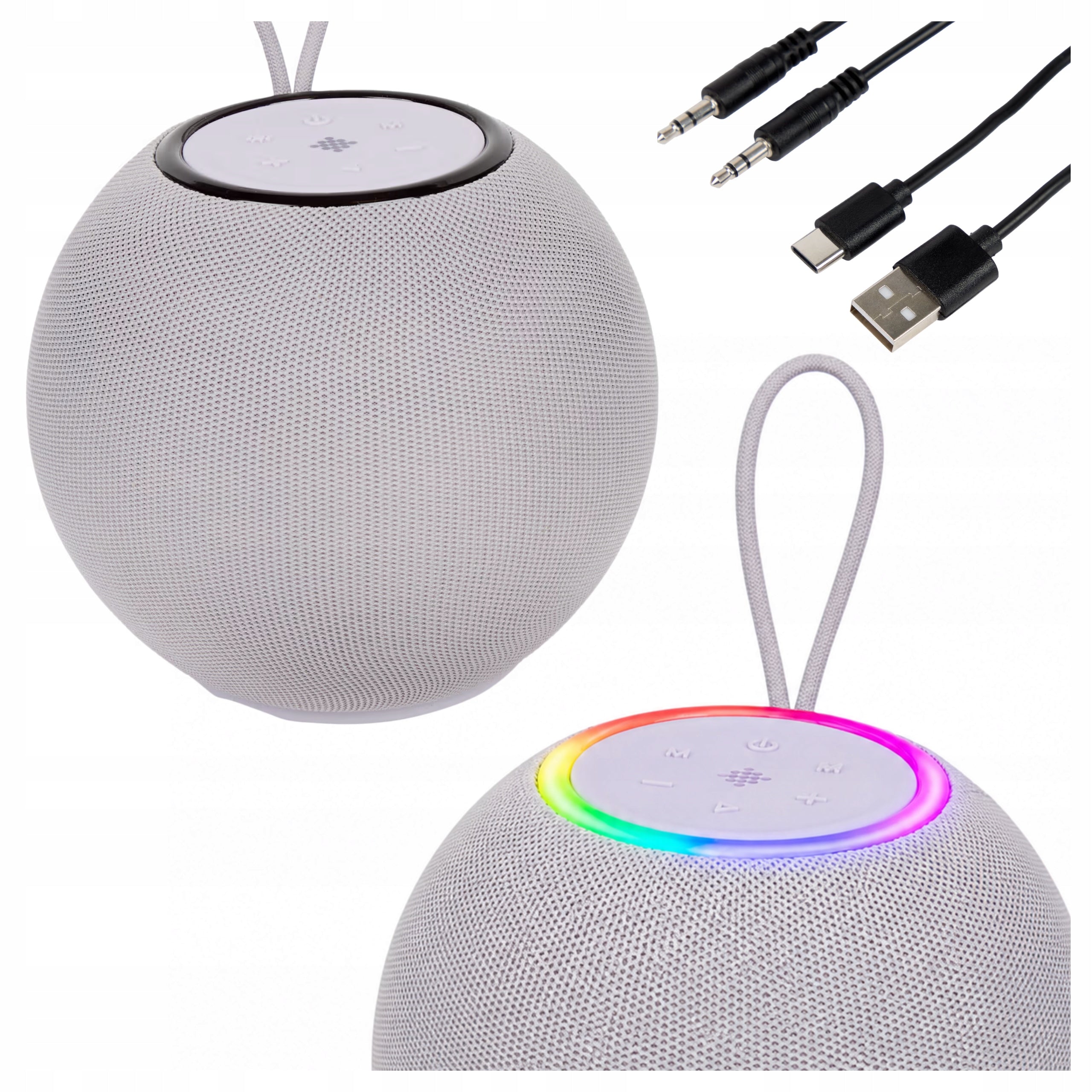 WIRELESS SPEAKER LARGE GLOWING PORTABLE BLUETOOTH FOR PHONE WHITE