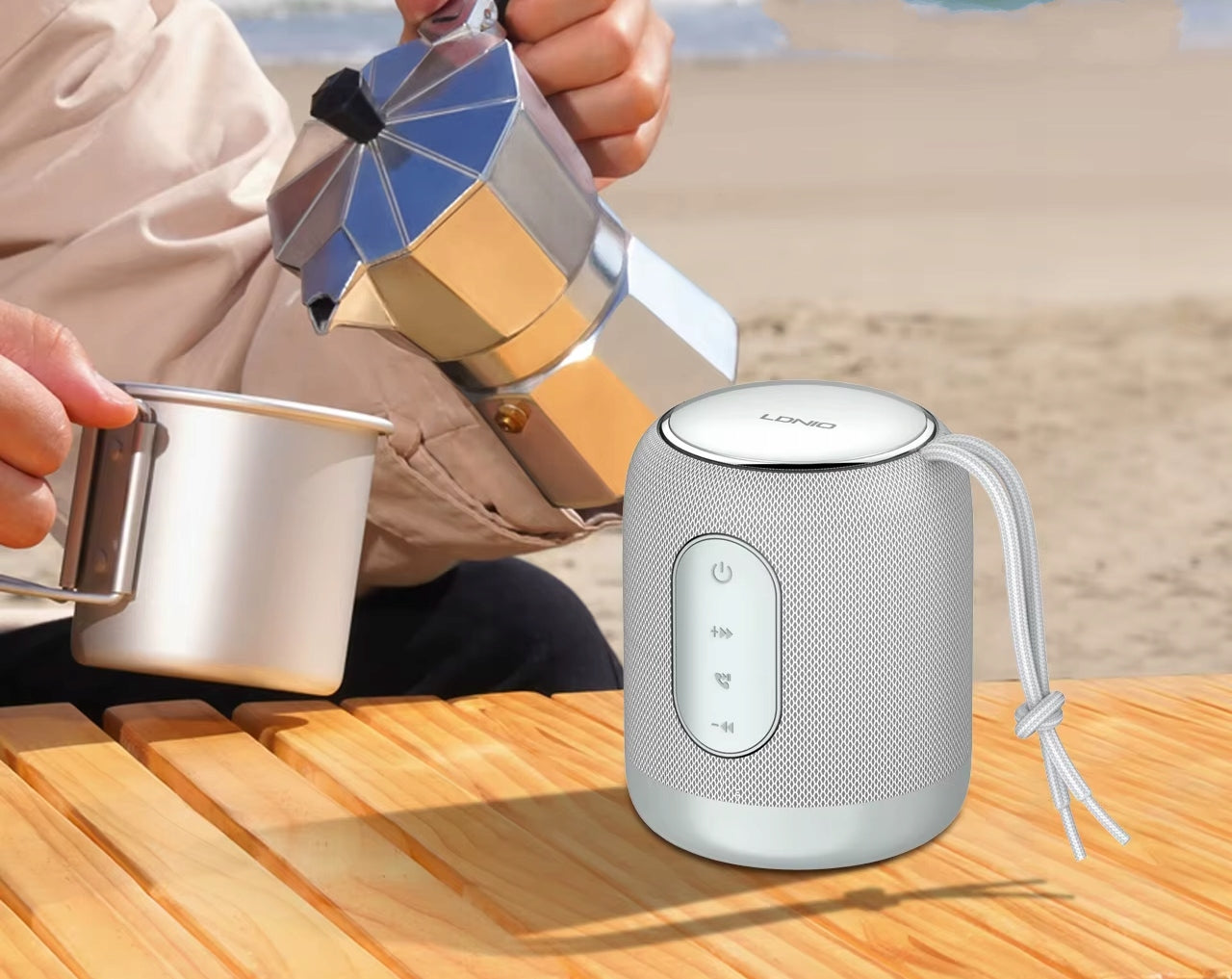 WIRELESS SPEAKER LDNIO BTS12 STRONG BLUETOOTH BT BASS BOOST GREY Packaging status original