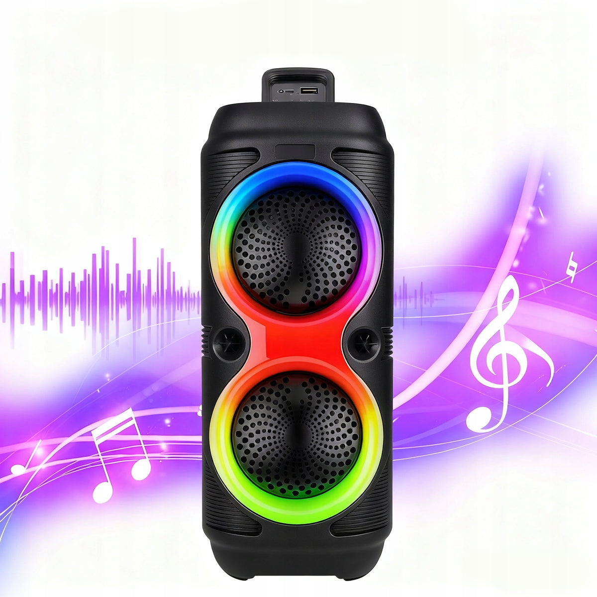 WIRELESS SPEAKER MOBILE KARAOKE SOUND SYSTEM RGB + MICROPHONES