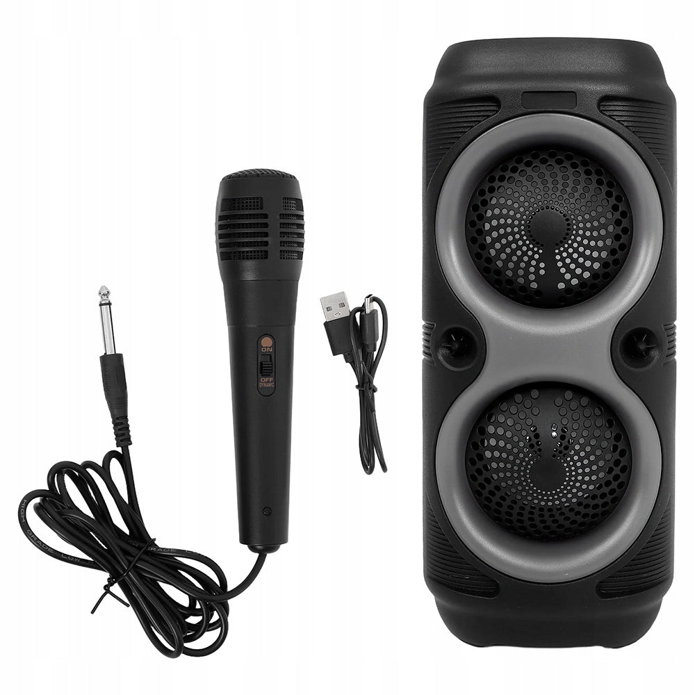 WIRELESS SPEAKER PORTABLE BOOMBOX LED KARAOKE BLUETOOTH RADIO FM USB