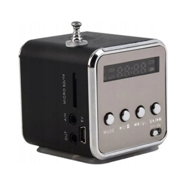 WIRELESS SPEAKER PORTABLE MINI RADIO FM LED SCREEN BLACK