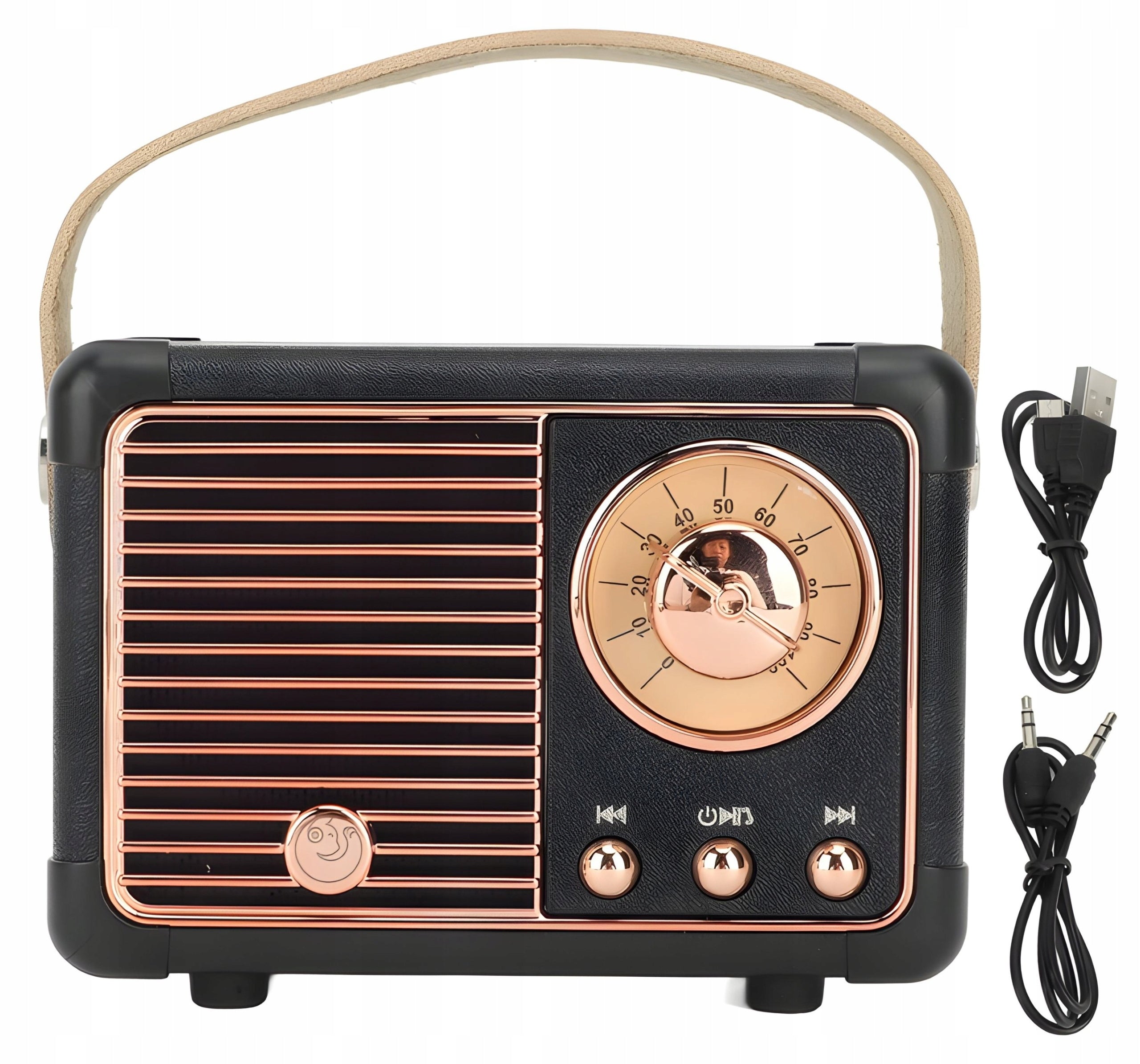 WIRELESS SPEAKER RADIO BT VINTAGE RETRO STYLE 400MAH 5V 3W BLACK
