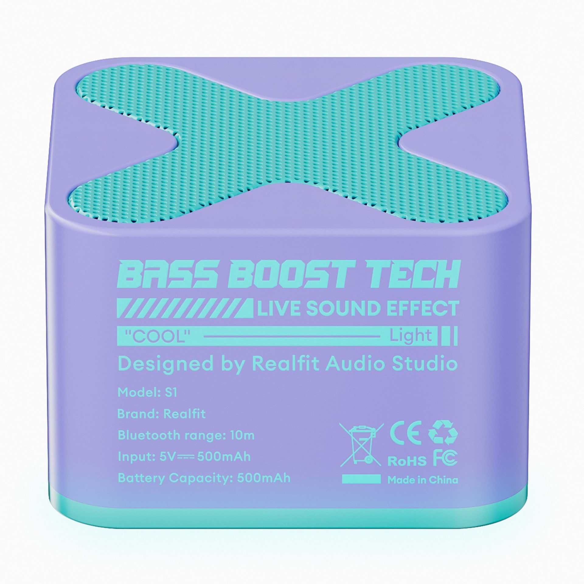 WIRELESS SPEAKER REALFIT S1 BLUETOOTH 500MAH 5V PURPLE-BLUE