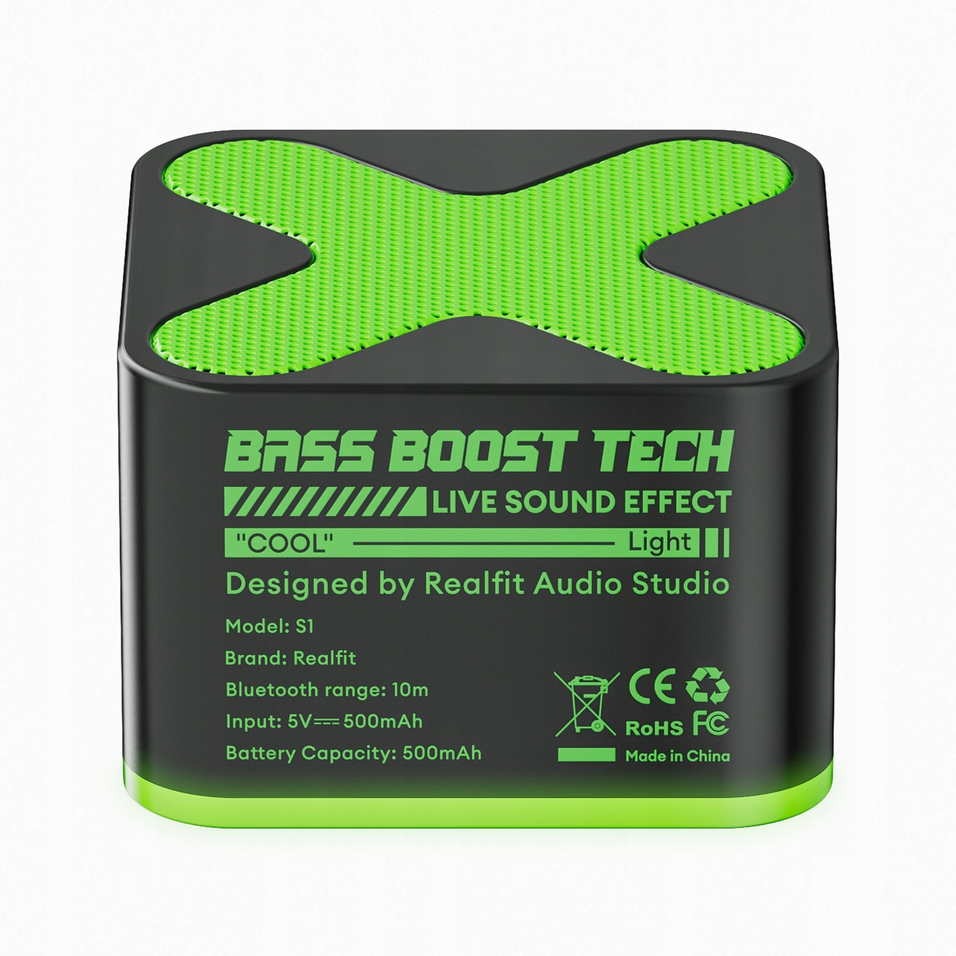 WIRELESS SPEAKER REALFIT S1 MINI BT BLUETOOTH 500MAH 5V BLACK-GREEN