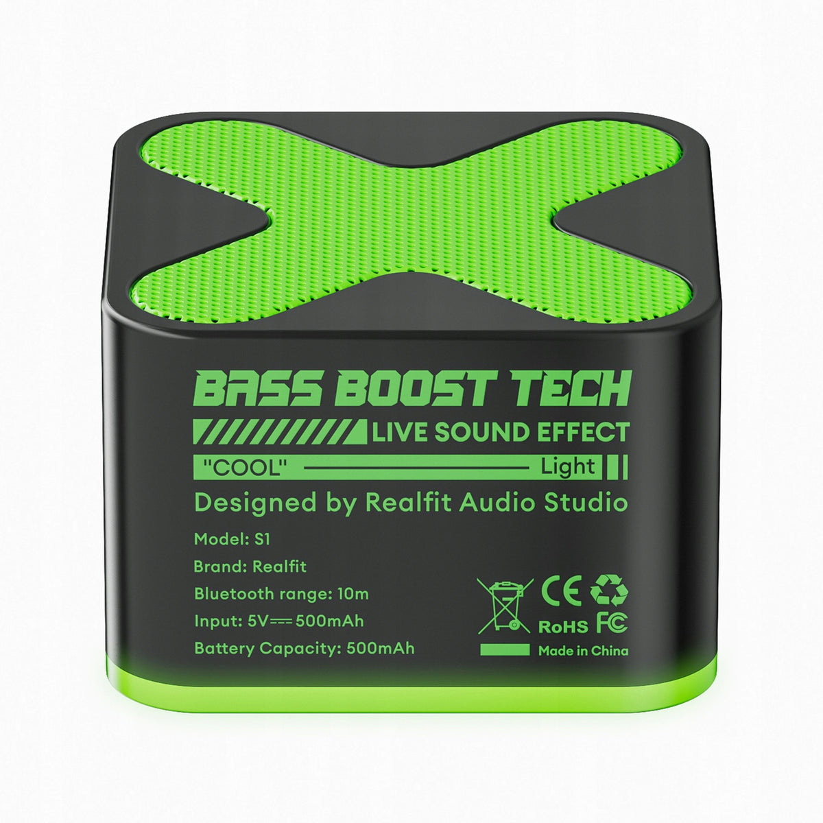 WIRELESS SPEAKER REALFIT S1 MINI BT BLUETOOTH 500MAH 5V BLACK-GREEN