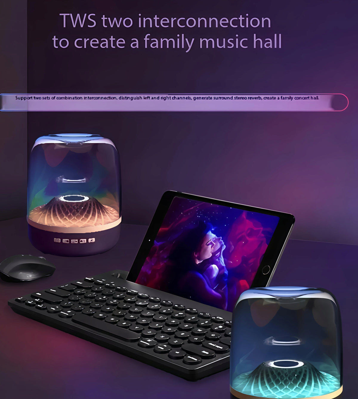 WIRELESS SPEAKER RGB BLUETOOTH, DECORATIVE Manufacturer code 1112127-2