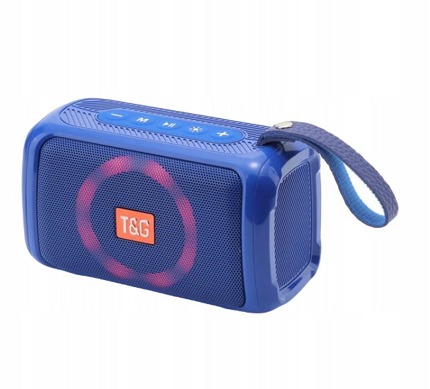 WIRELESS SPEAKER T&G TG193 BLUETOOTH RADIO LED MICROPHONE BLUE
