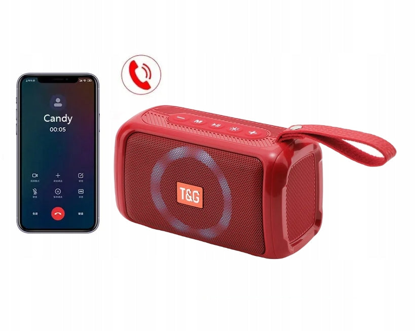 WIRELESS SPEAKER T&G TG193 POWERFUL BLUETOOTH RADIO LED MICROPHONE RED Manufacturer code BTS-T&G-TG193-RED-ST