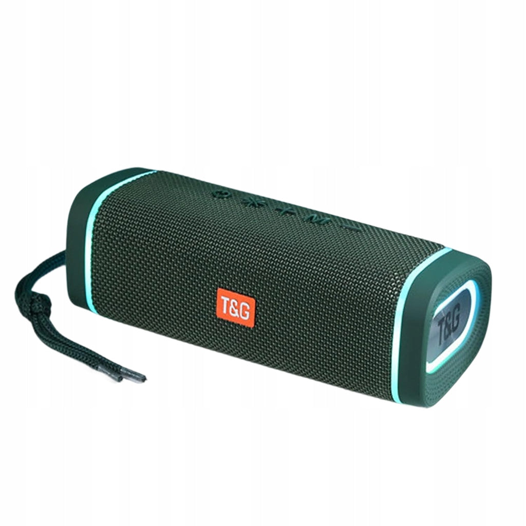 WIRELESS SPEAKER T&G TG375 BASS RADIO BLUETOOTH LED MICROPHONE GREEN