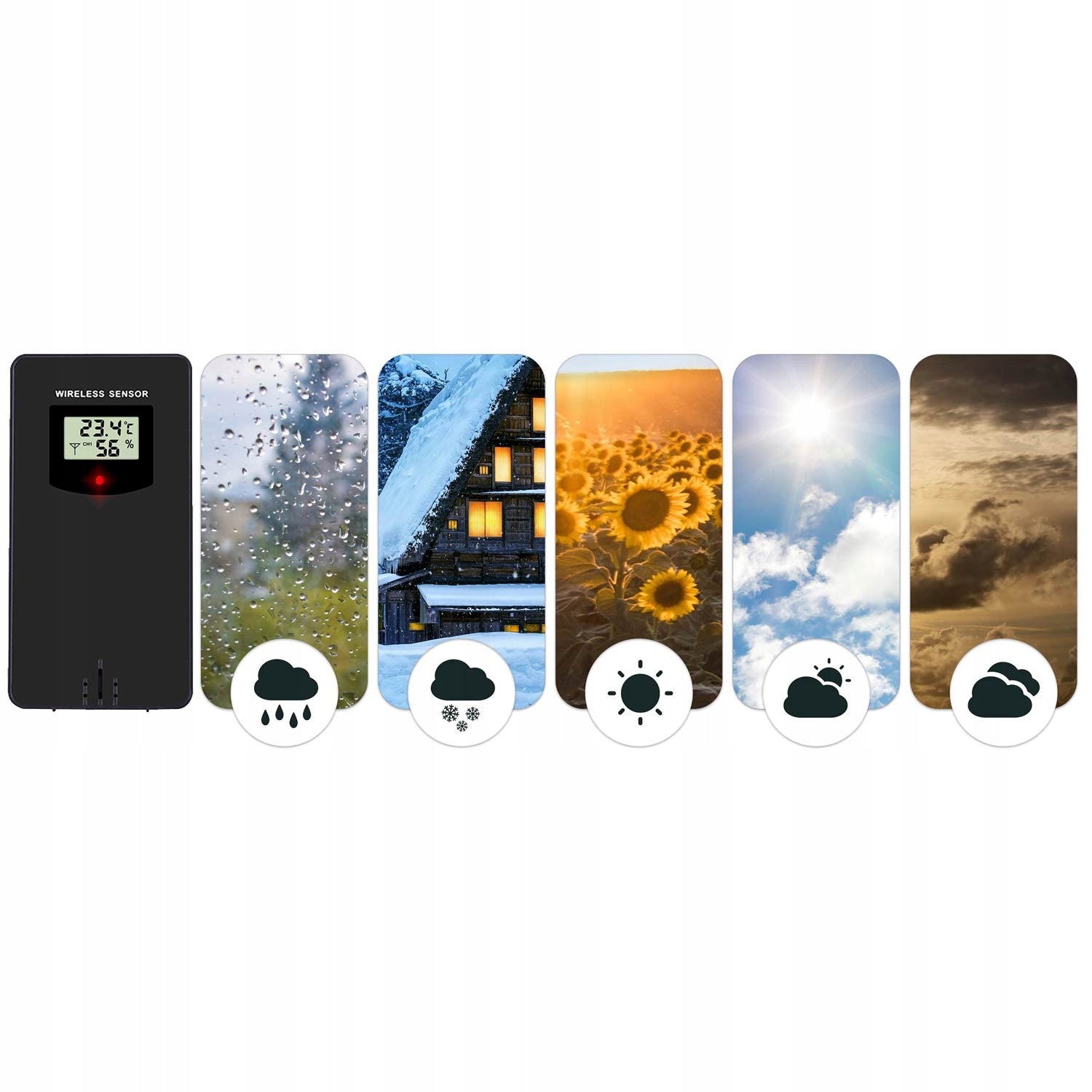 WIRELESS TEMPERATURE SENSOR FOR WEATHER STATION TRANSMITTER Material synthetic material