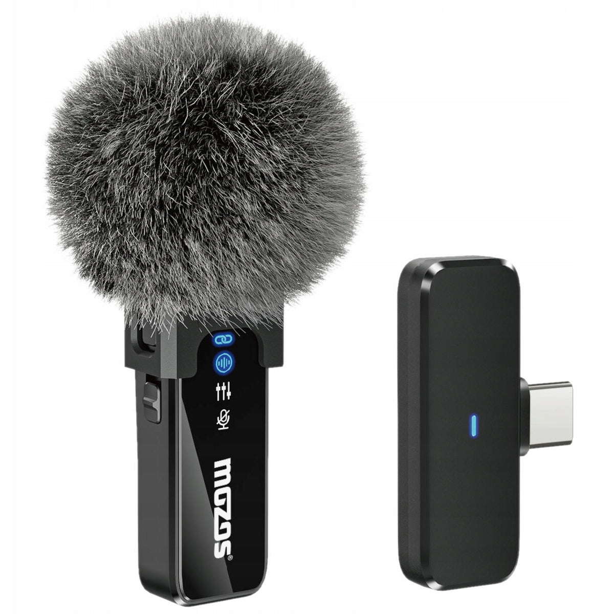 WIRELESS TIE MICROPHONE FOR PHONE 2.4 GHZ USB-C MOZOS MX2-SINGLE Batteries included yes