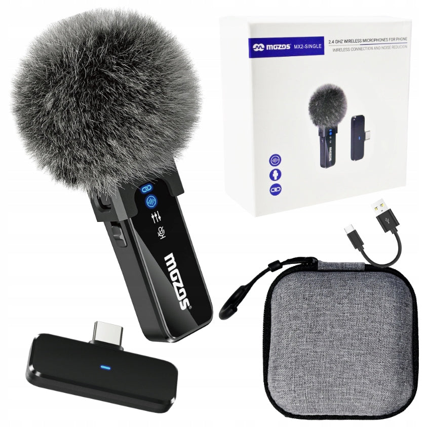 WIRELESS TIE MICROPHONE FOR PHONE 2.4 GHZ USB-C MOZOS MX2-SINGLE