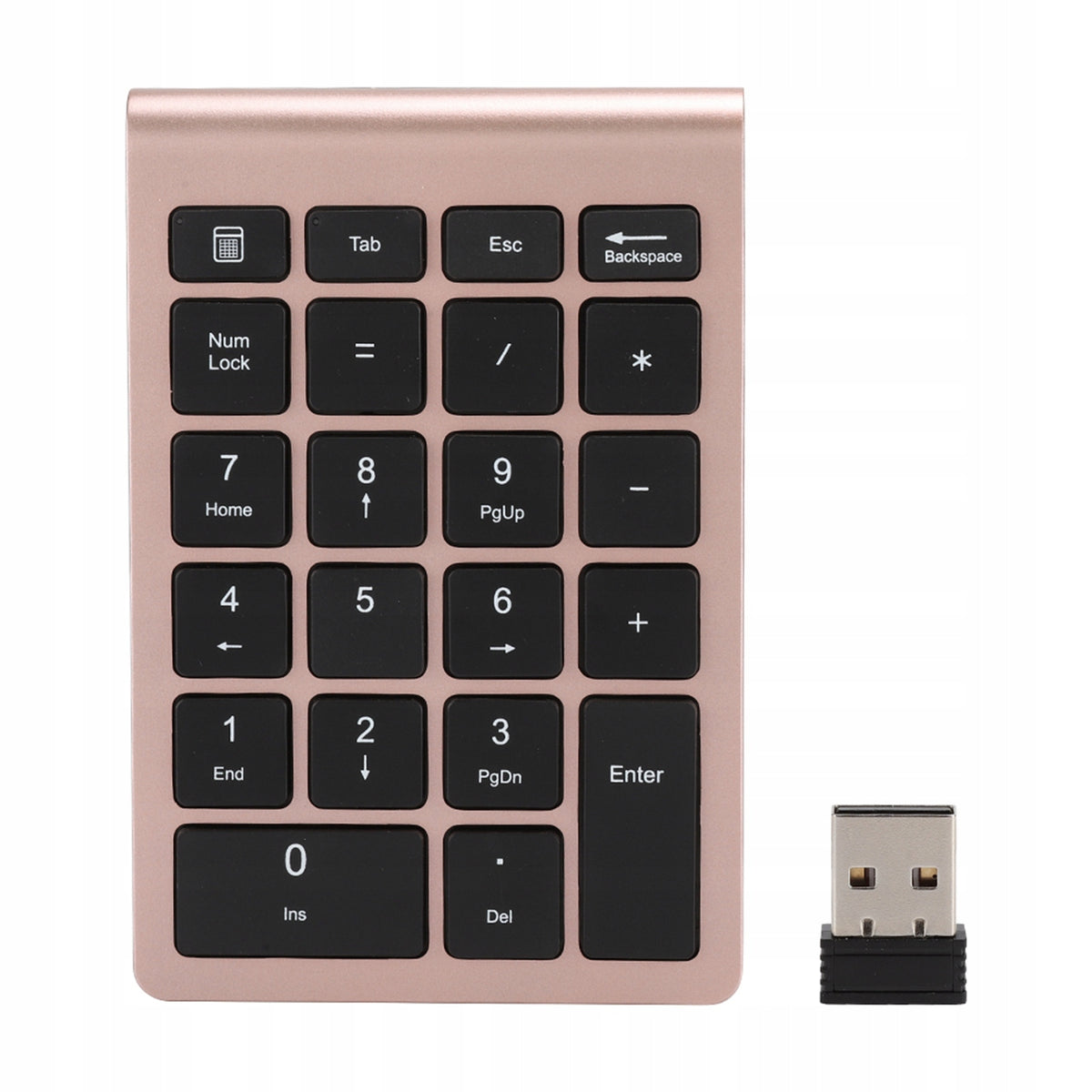 WIRELESS USB NUMERIC KEYPAD FOR LAPTOP PC ROSE GOLD Packaging status original