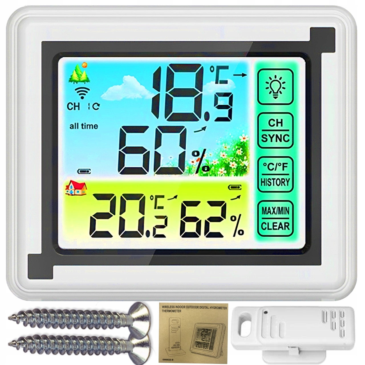 WIRELESS WEATHER STATION HYGROMETER THERMOMETER OUTDOOR WEATHER SENSOR Packaging status original