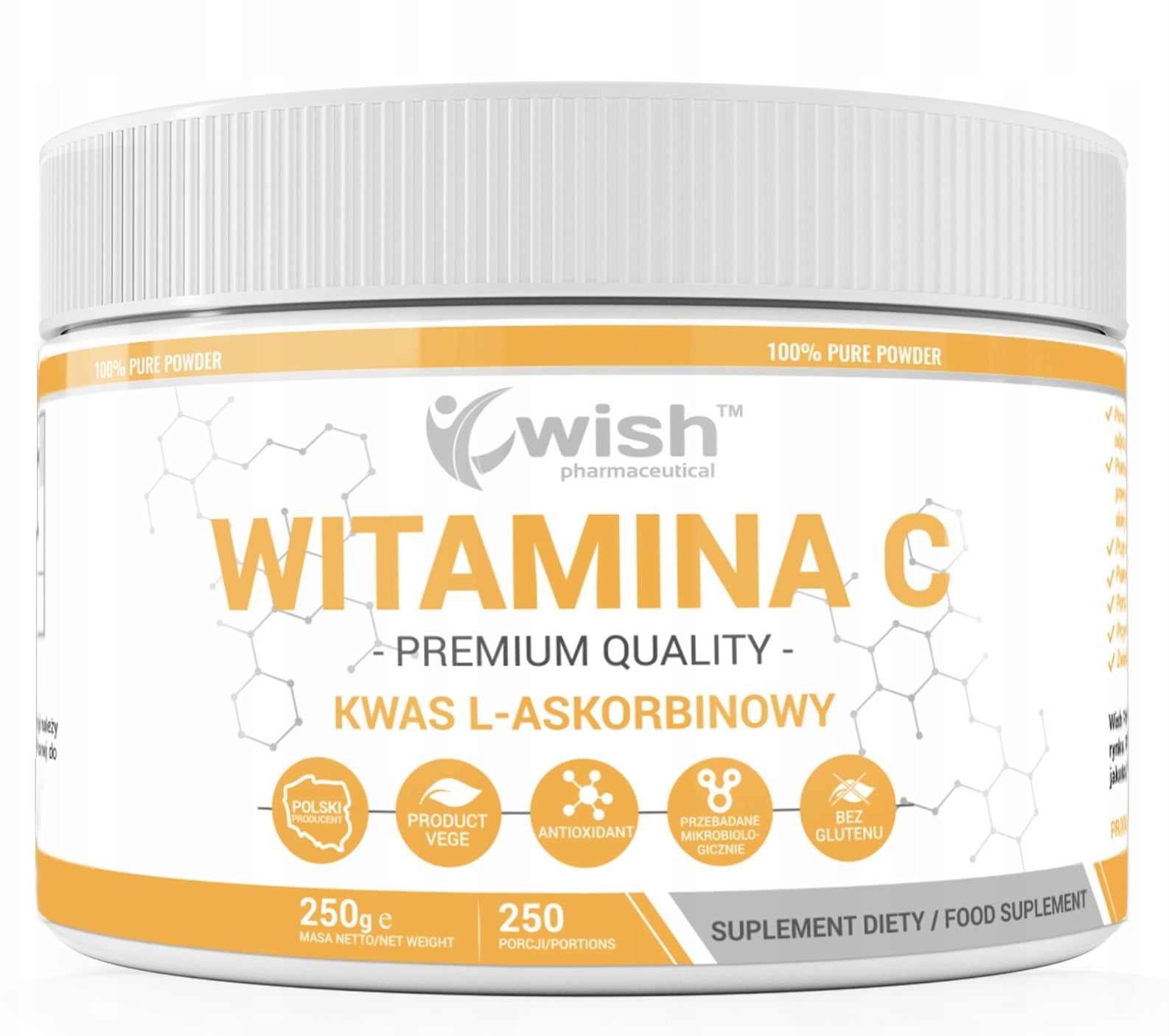 WISH L-ascorbic acid Vitamin C 1000mg 250g