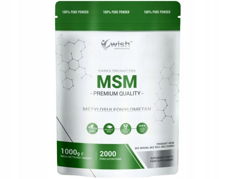 WISH MSM ORGANIC SULFUR POWDER 1kg COLLAGEN 1000 g Brand Wish Pharmaceutical
