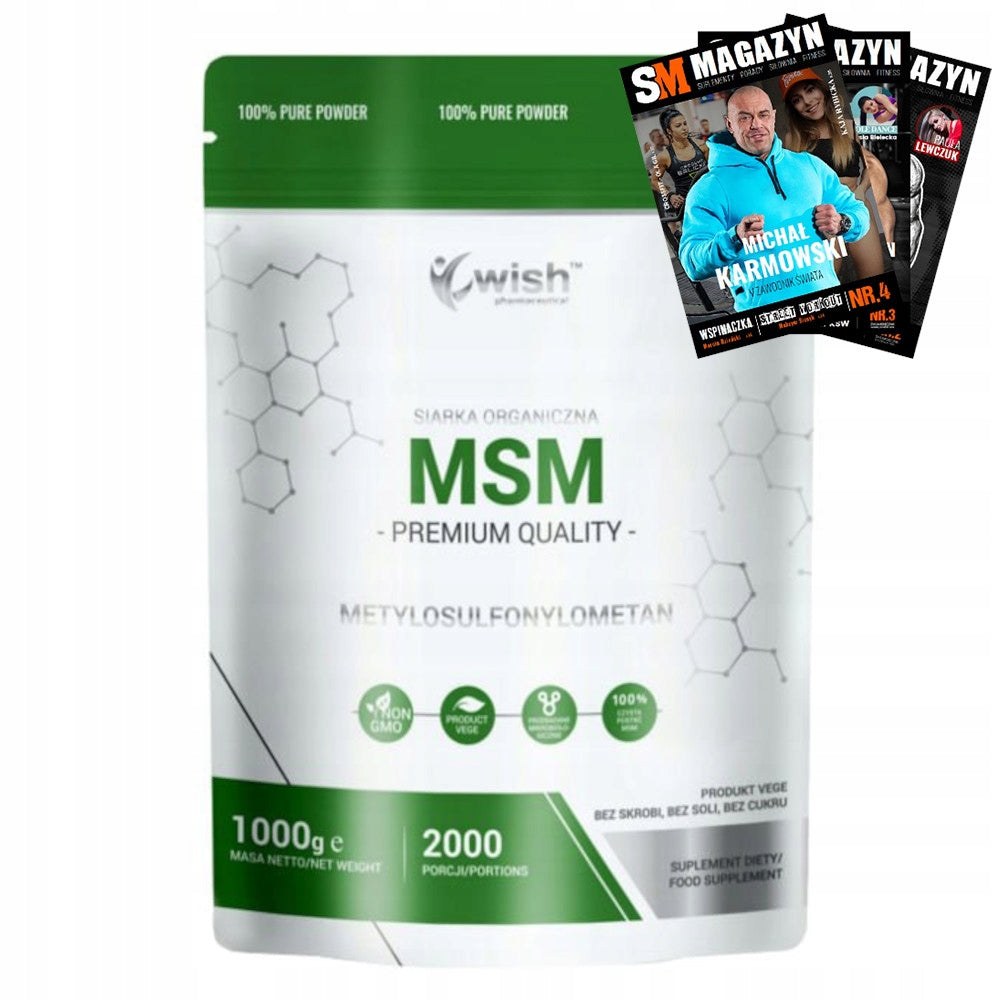 WISH MSM ORGANIC SULFUR POWDER 1kg COLLAGEN 1000 g