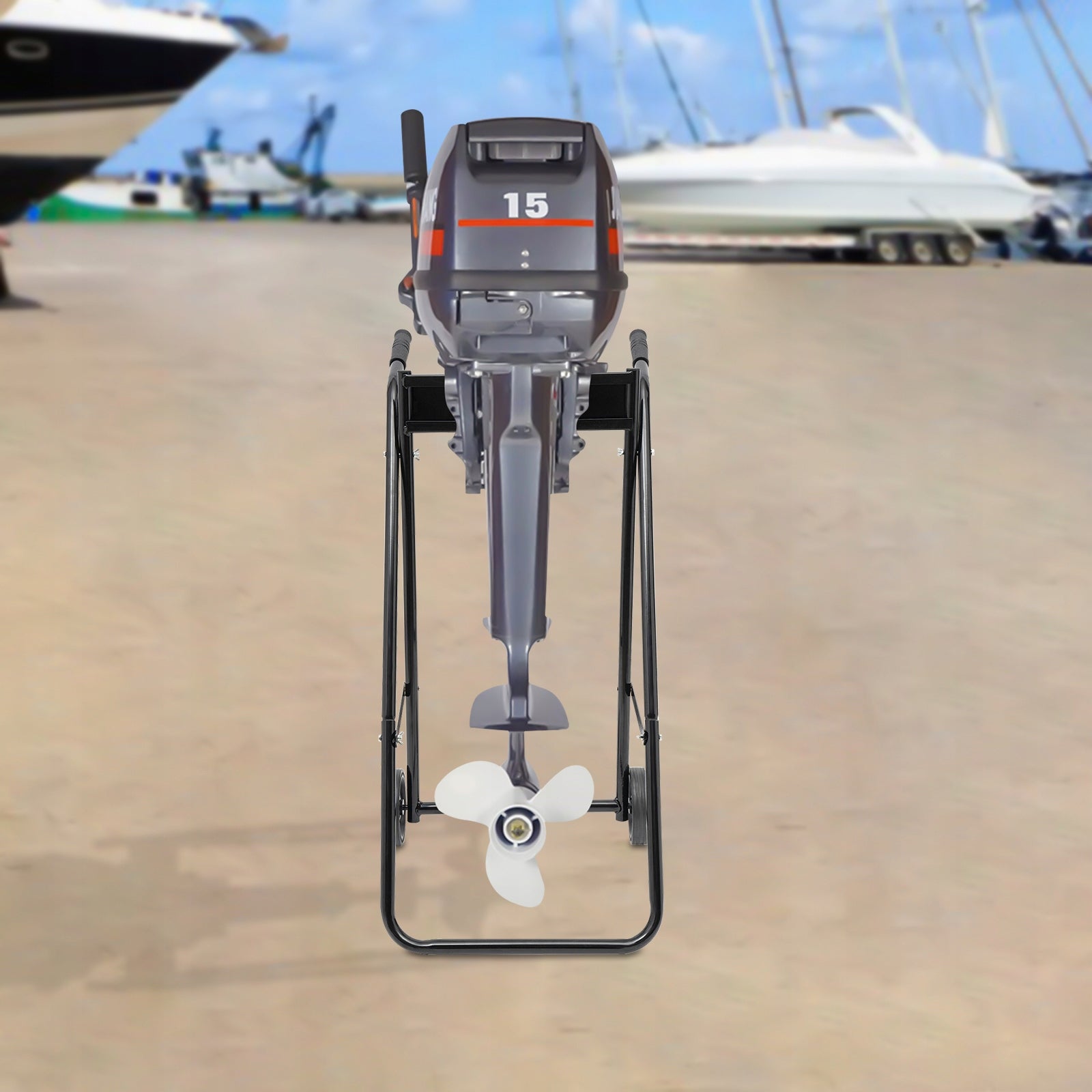 WITHIN 30 HORSEPOWER OUTBOARD BOAT MOTOR CART, MULTI PURPOSED ENGINE STAND Length 90 cm