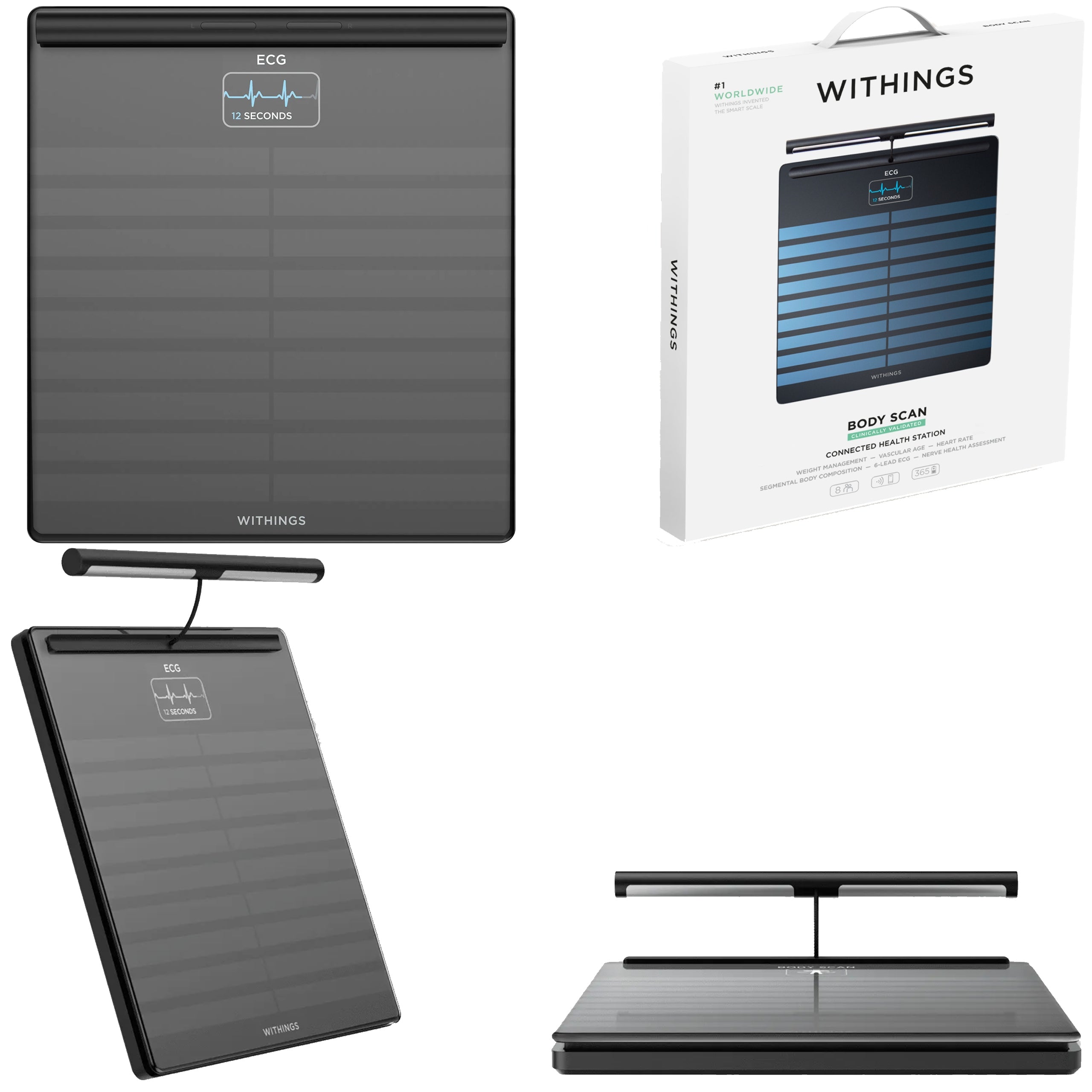 WITHINGS Body Scan - Weight with Body Mass Analysis and Heart Rate Measurement