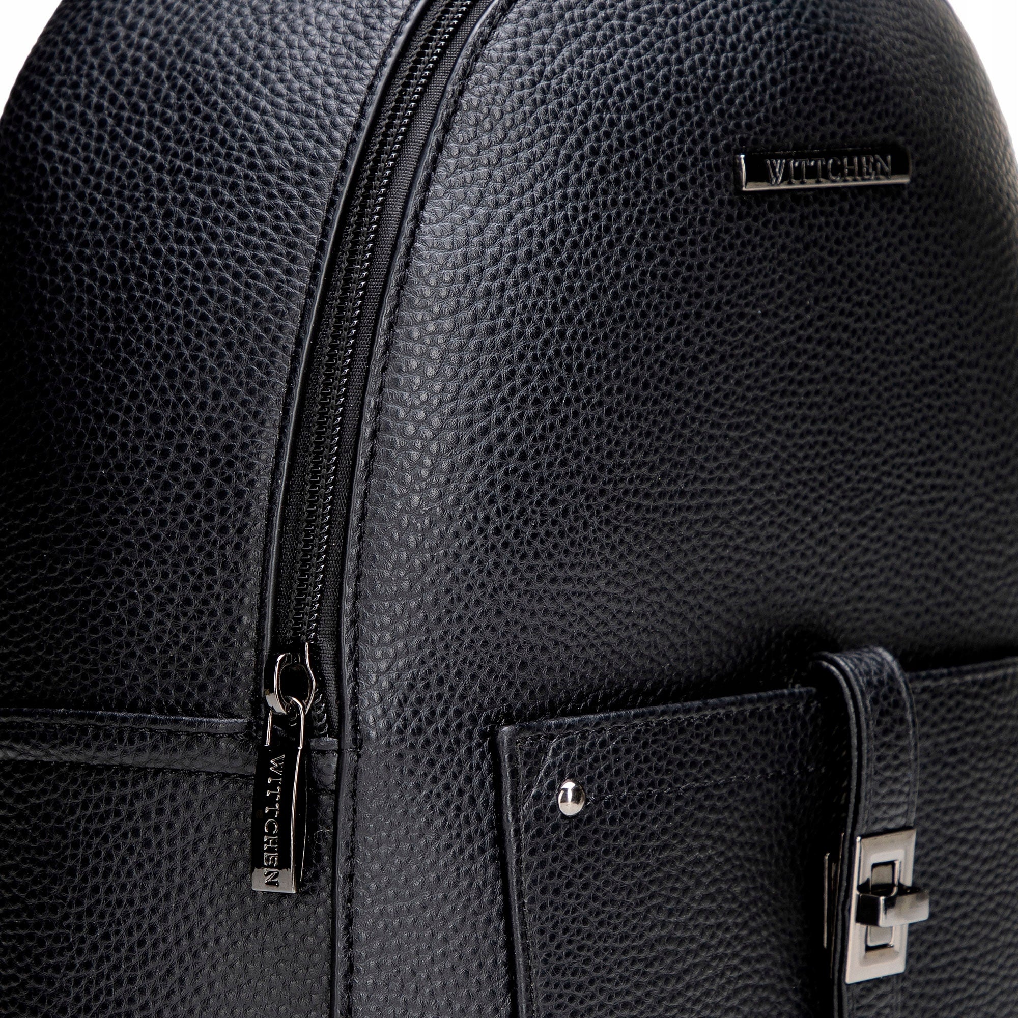 WITTCHEN imitation leather backpack with front pocket black - graphite Brand WITTCHEN