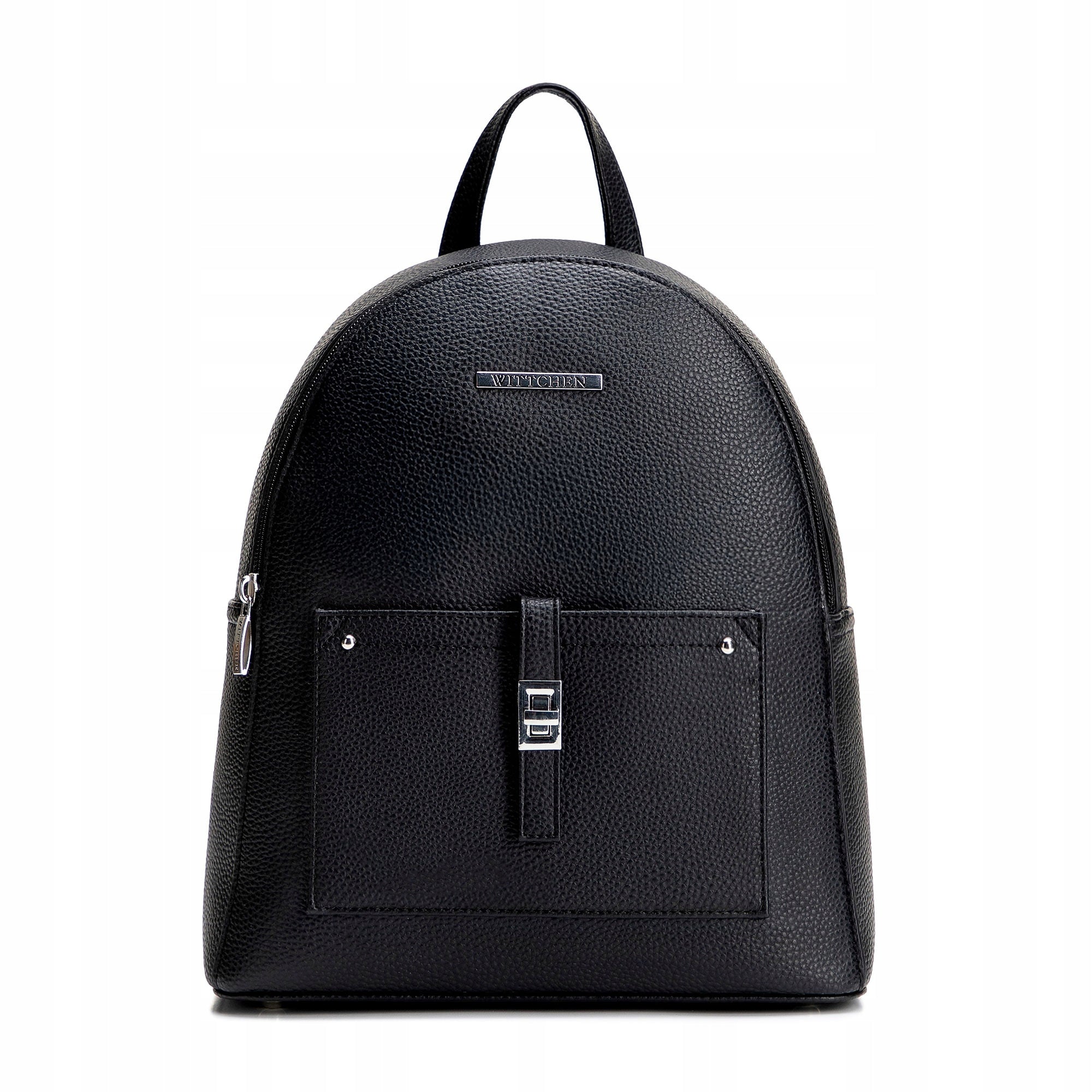 WITTCHEN imitation leather backpack with front pocket black - silver