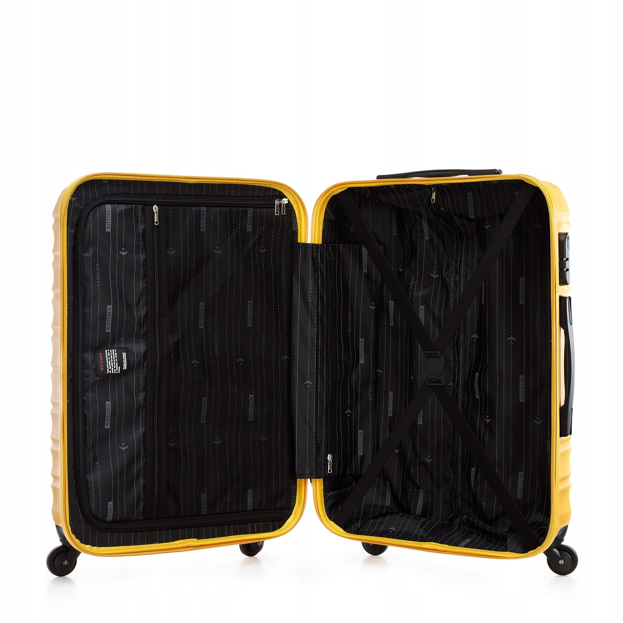 WITTCHEN medium ABS suitcase ribbed yellow Height 67 cm