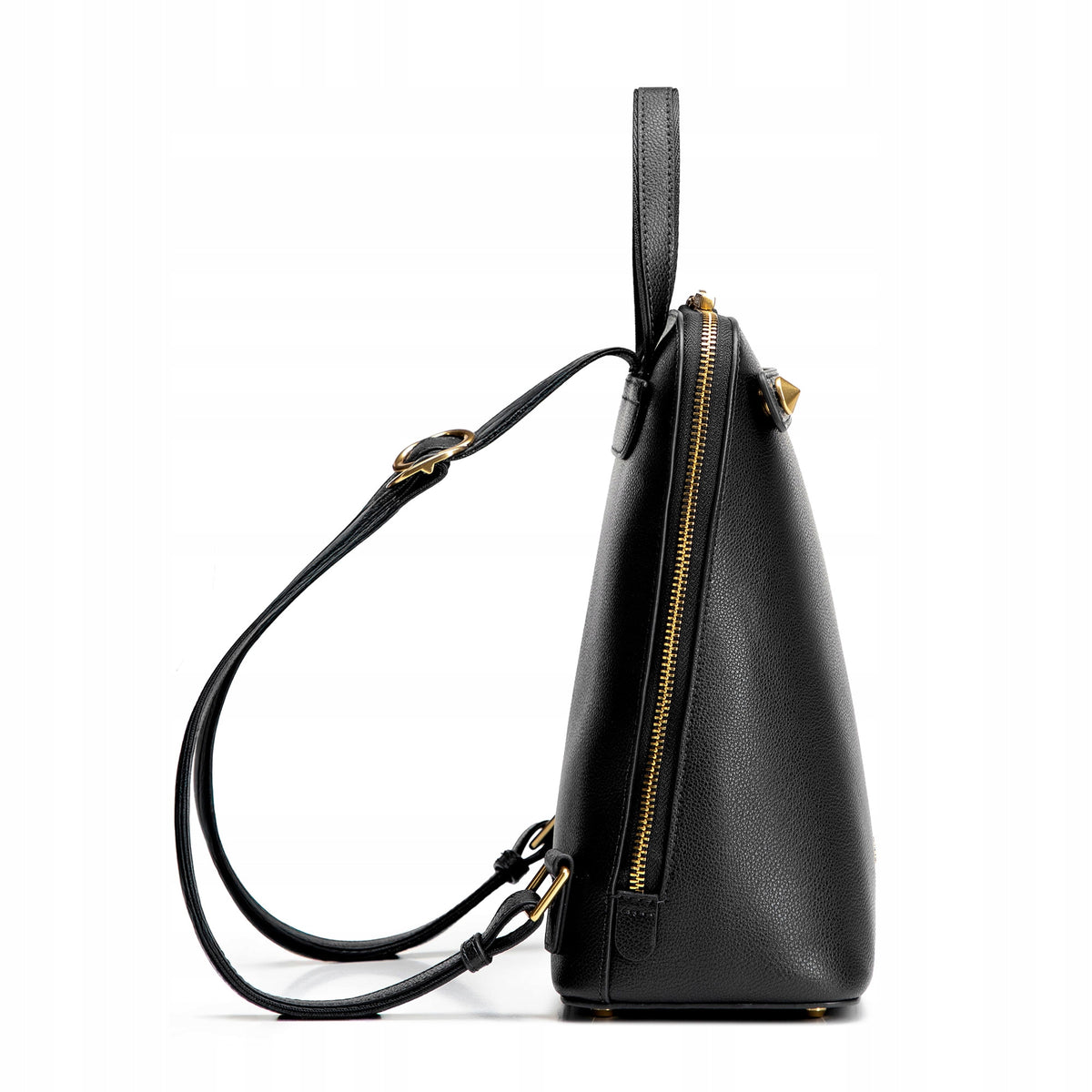 WITTCHEN women's trapezoidal leather backpack black Main pattern plain