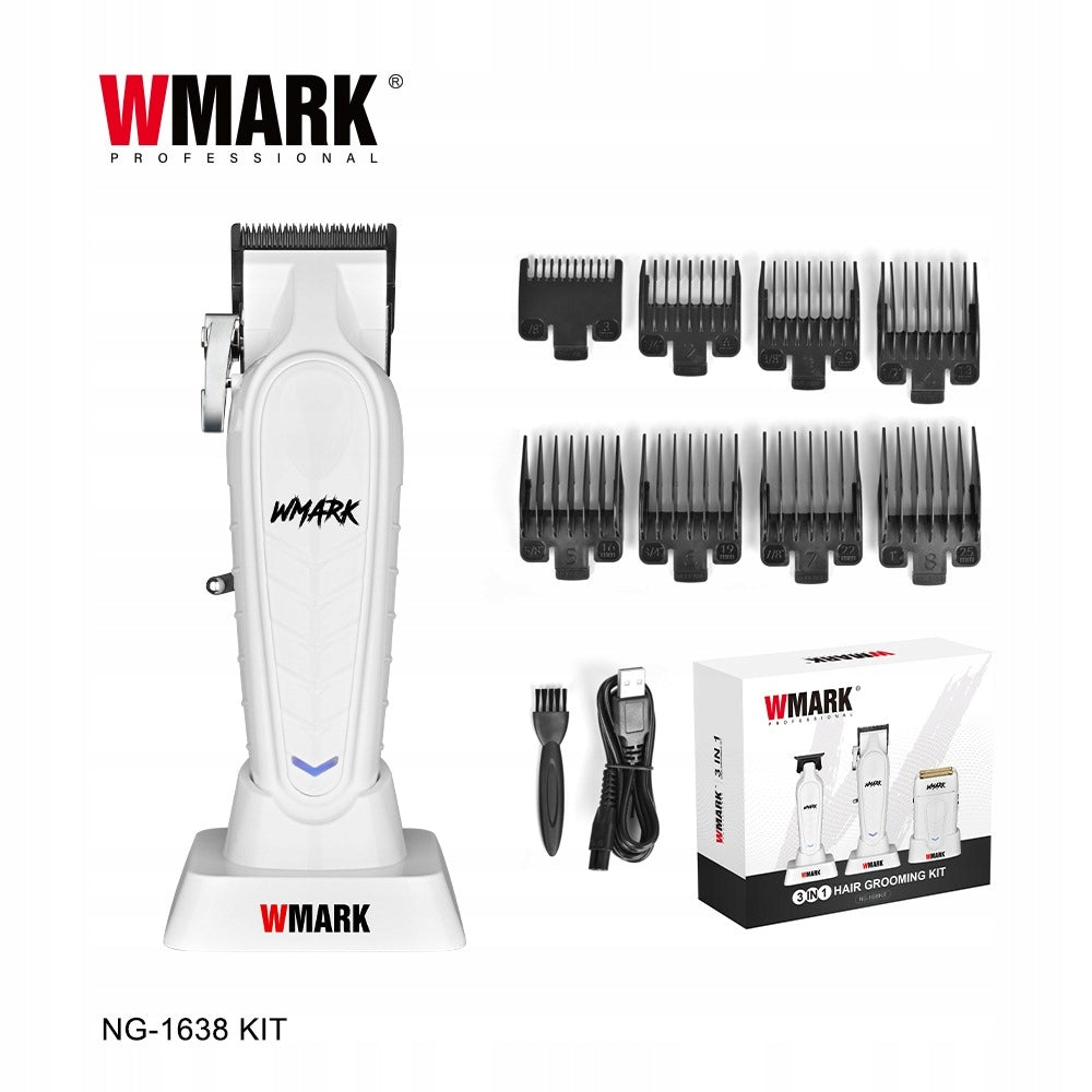 WMARK NG-1638W KIT Barber Set Professional razor + trimmer + shaver Manufacturer code NG-1638White