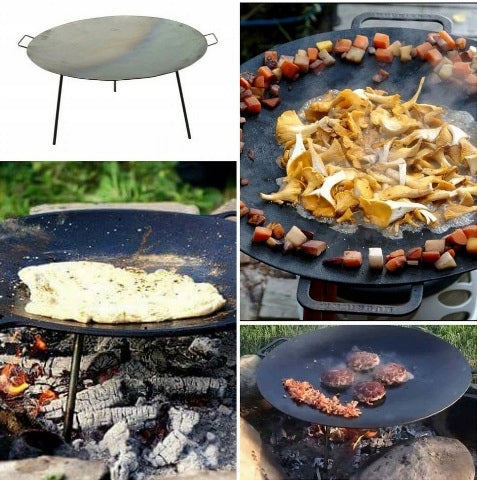 WOK PAN FOR FIRE 55cm THICK SHEET METAL 3 GRILL Brand no brand