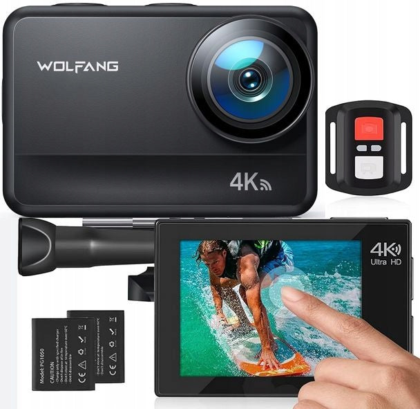WOLFANG GA400 4K SPORTS CAMERA 20MP WIFI 60FPS 40M EIS Touch Microphone
