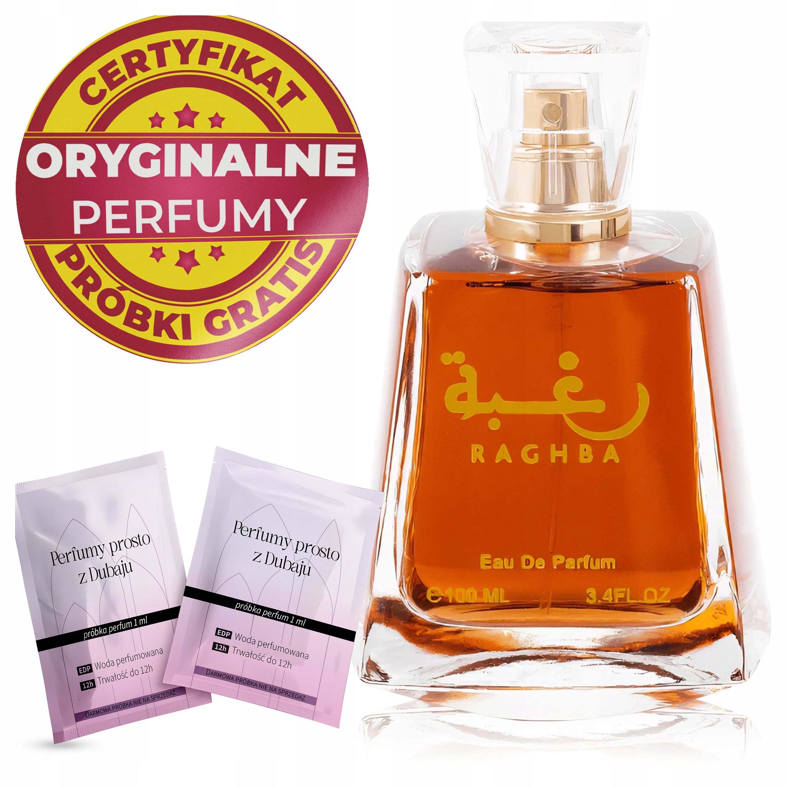 WOMEN'S ARABIC PERFUME LATTAFA RAGHBA 100ml ORIGINAL HOLOGRAM + SAMPLES
