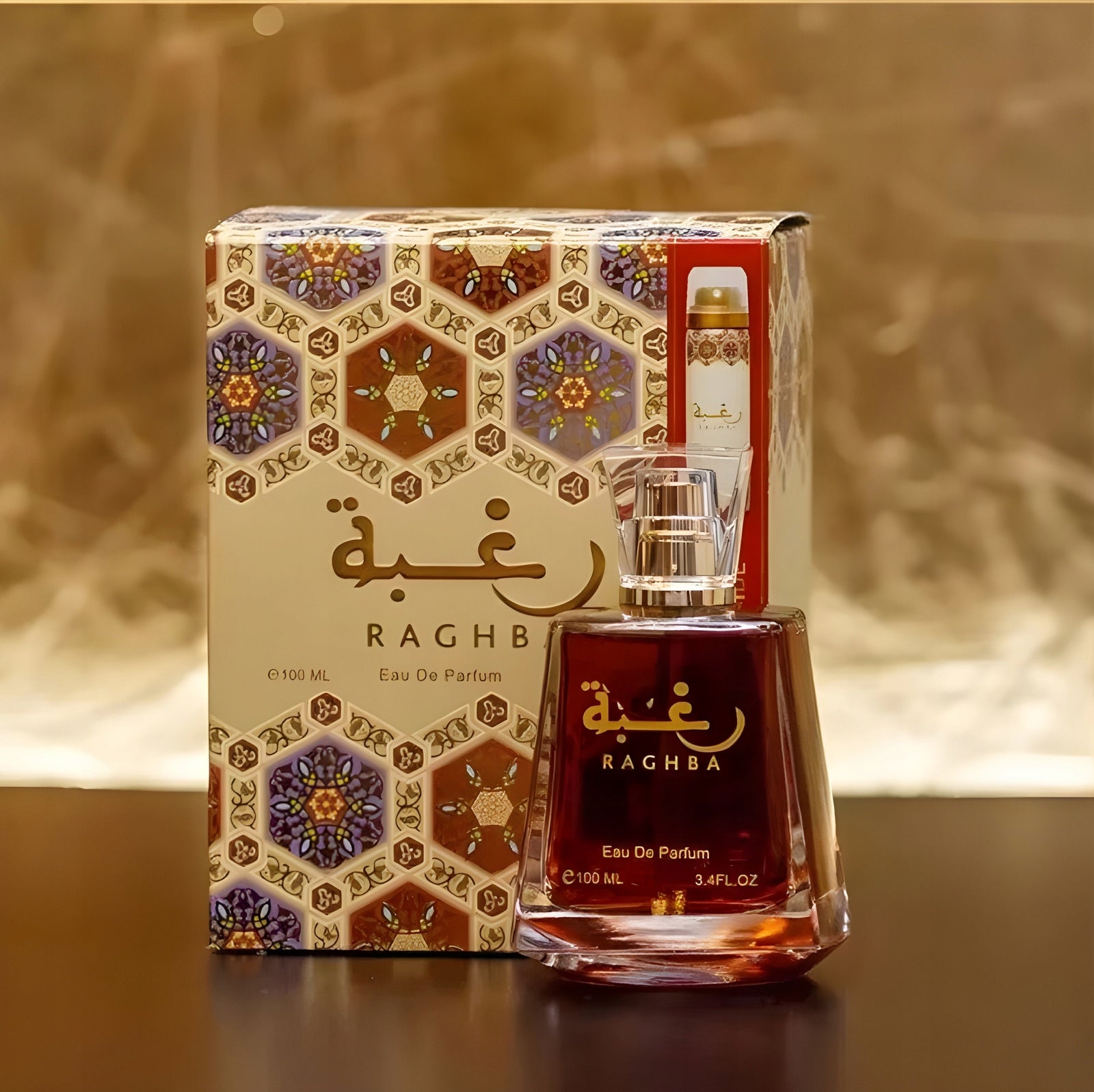 WOMEN'S ARABIC PERFUME ORIGINAL LATTAFA RAGHBA 100ml + SWEET DEODORANT Packaging status original