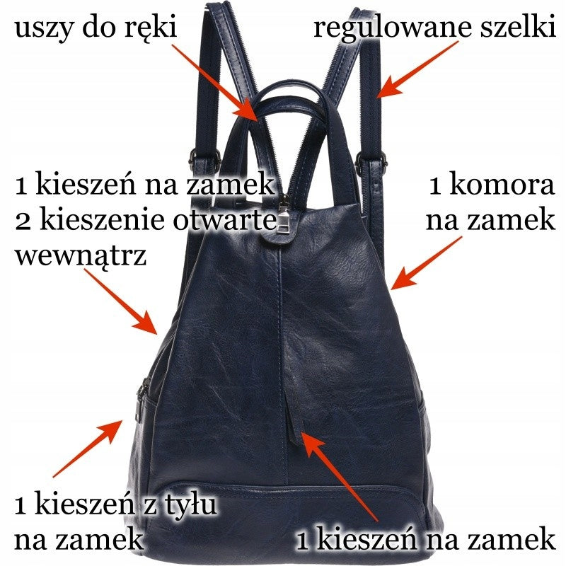WOMEN'S BACKPACK 2IN1 WOMEN'S BACKPACK FOR WORK navy blue Brand no brand