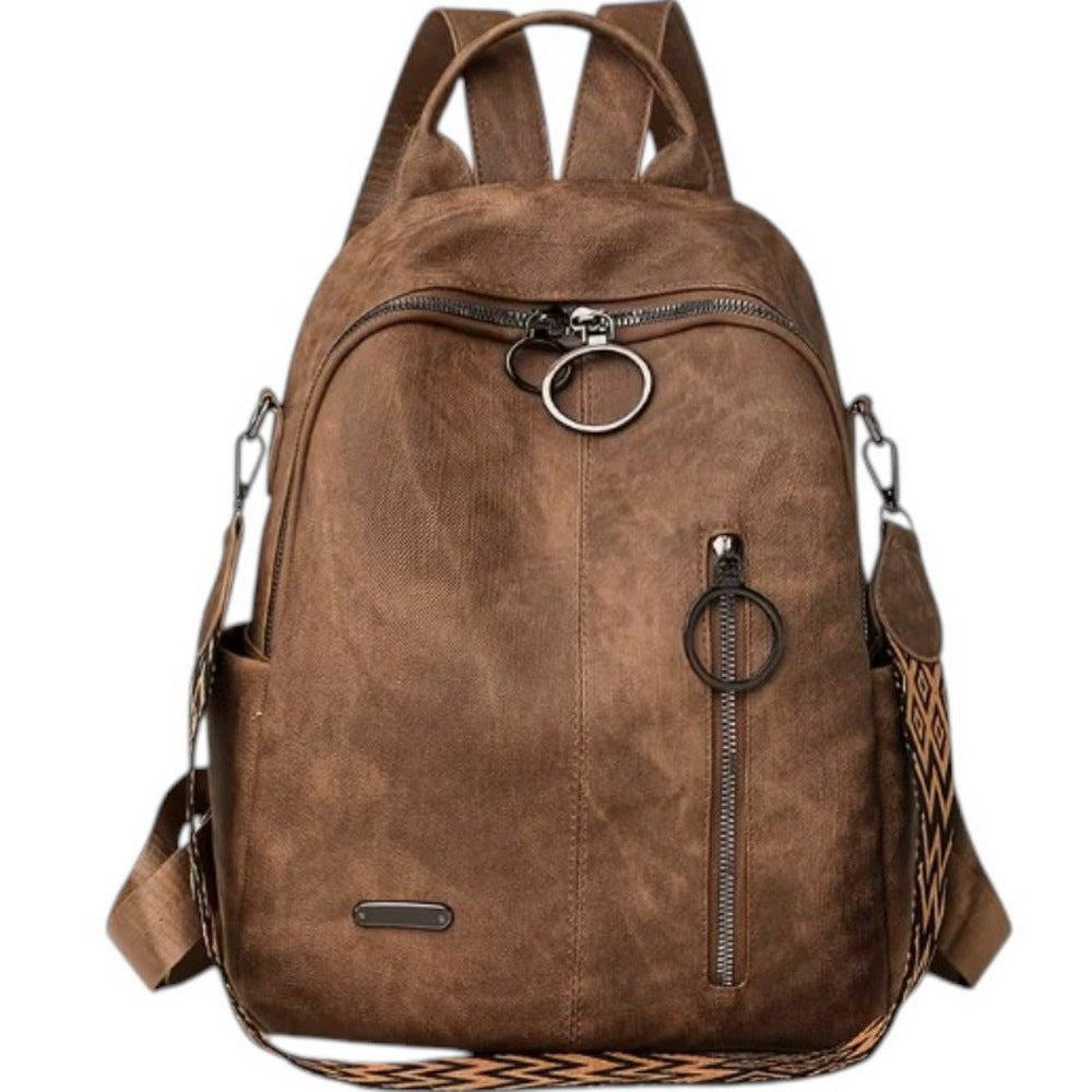 WOMEN'S BACKPACK BROWN FOR URBAN WORK UNIVERSAL SHOULDER BAG