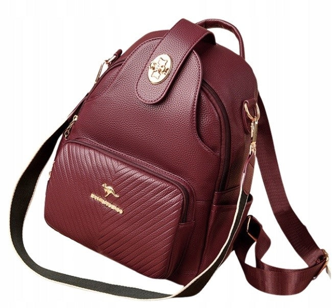 WOMEN'S BACKPACK BURGUNDY CITY BACKPACK FOR WORK FAUX LEATHER BAG Kind elegant