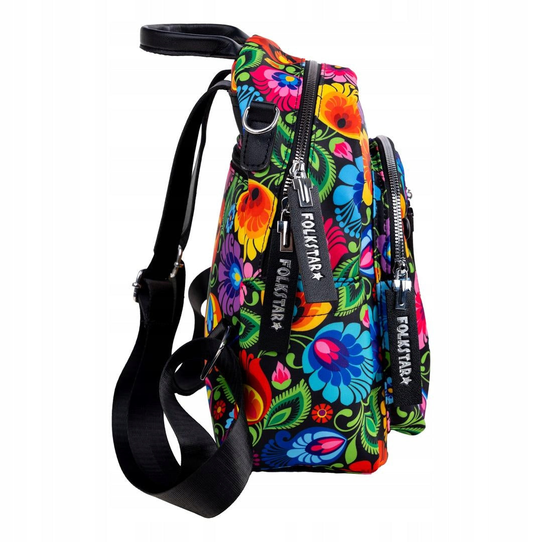 WOMEN'S BACKPACK FOR EVERYDAY USE - ŁOWICZ BLACK Brand Folkstar